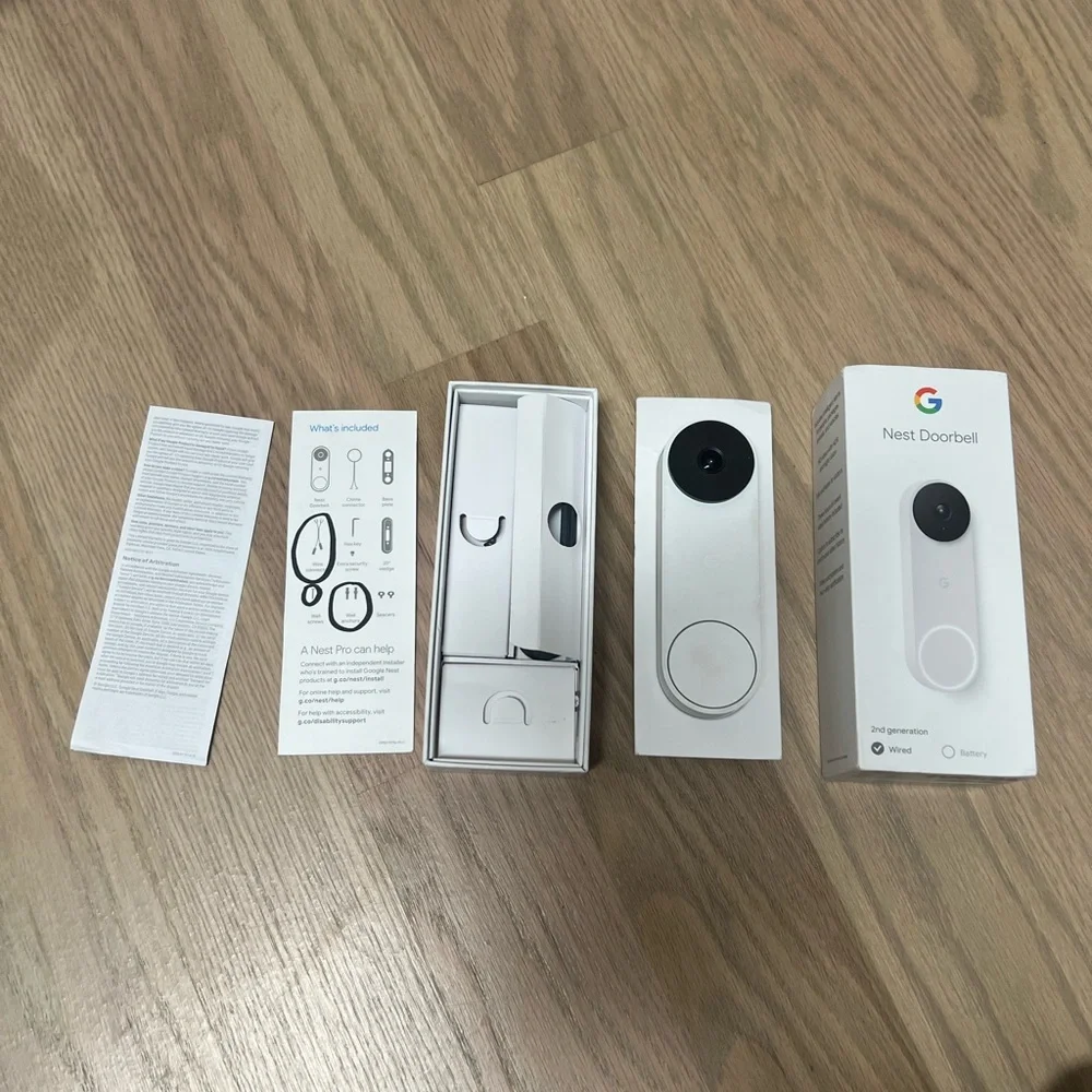 Google Nest Doorbell - (Wired, 2nd Gen) - Wired Video Doorbell Camera Snow